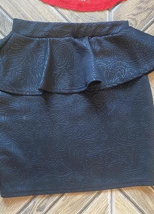 Стильная юбка с баской2 фото