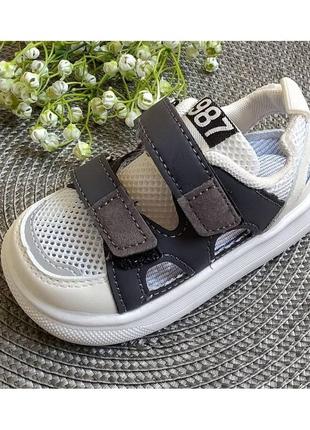 Босоножки 22 - 31 г сандалии летняя обувь сетка защита пальцев светоотражающие элементы8 фото