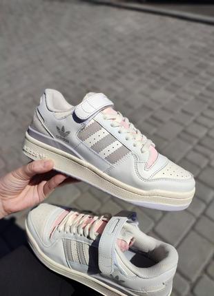 Жіночі кросівки adidas forum low cream pink