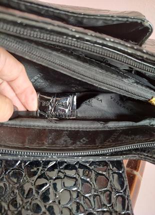 З кодом вінтажна сумочка versace сумка 90х років алігатор чорна4 фото