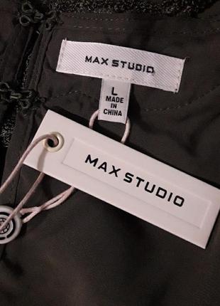 Брендовая новая 100% район стильная шелковистая блуза майка топ с кружевом р.l от max studio4 фото
