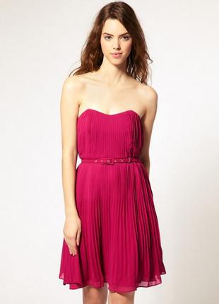 Фіолетова плісерована вечірня сукня /бандажное шифоновое платье в складочку
