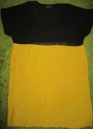 Чёрно-горчичная туника-блузка,пог44см1 фото