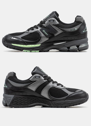 Чоловічі шкіряні кросівки new balance 2002r. колір чорний
