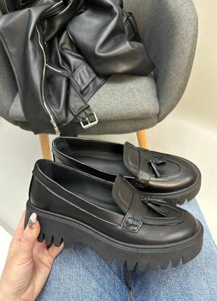 Лоферы женские из натуральной итальянской кожи и замша