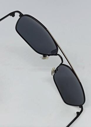 Очки в стиле gucci мужские солнцезащитные черные в металлической оправе6 фото