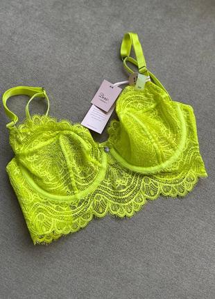 🌺 кружевной бра лимонного цвета boux avenue