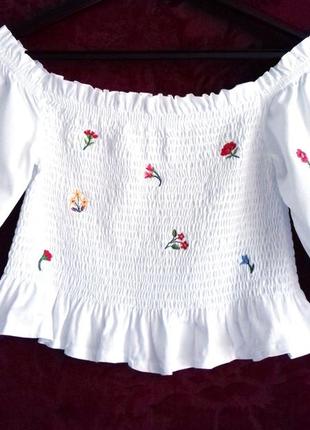 100% хлопок белая облегающая укороченная блузка с вышивкой кроп топ блуза с эмитацией карсета топ блузка4 фото