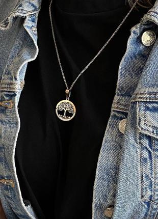 Кулон серебряное дерево жизни