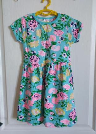 Дитяче бавовняне плаття у квітковий принт