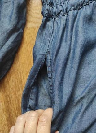 Джинсове котоновое платье з лиоцелла з довгими рукавами на кулиске по талии натуральное платье-рубашка blue ridge4 фото