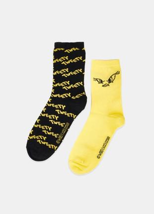 39-42/43-46 р фирменные мужские носки набор 2 пары ярких носков tweety looney tunes sinsay
