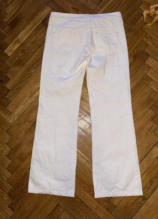 Белые заниженная посадка джинсы широкие прямые палаццо8 фото