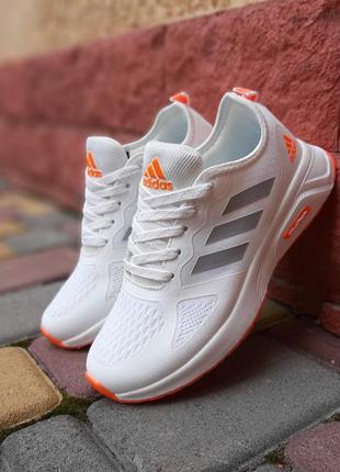 Кросівки adidas cloudfoom білі з помаранчевим2 фото