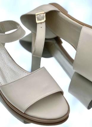 Женские босоножки бежевого молочного цвета кожаные замшевые бежевые под заказ 36-44р все цвета