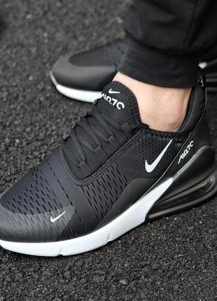 Чоловічі кросівки текстильні nike air max 270 black white4 фото