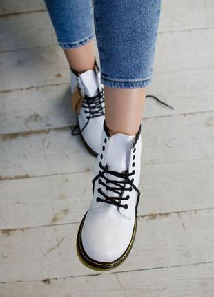 Новинка! шикарні білі черевики dr martens (весна-осінь)😍5 фото