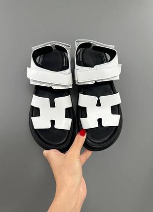 Босоножки в стиле hermes sandals white