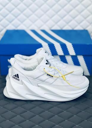 Adidas sharks all white кросівки жіночі підліткові адідас шаркс білі