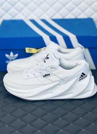 Adidas sharks all white кроссовки женские подростковые адидас шаркс белые4 фото