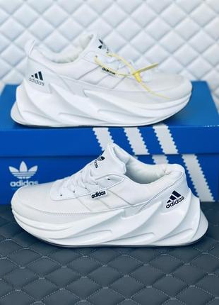 Adidas sharks all white кроссовки женские подростковые адидас шаркс белые5 фото