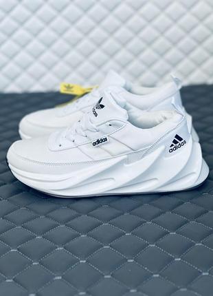 Adidas sharks all white кроссовки женские подростковые адидас шаркс белые9 фото