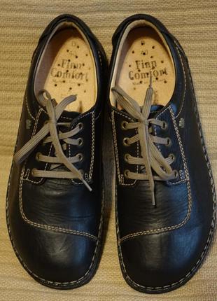 Замечательные ортопедические закрытые черные кожаные туфли finn comfort германия 40 р.3 фото
