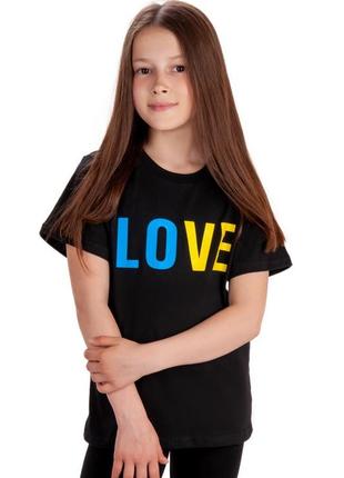 Черная патриотическая футболка для девушек подростков love69aine2 фото