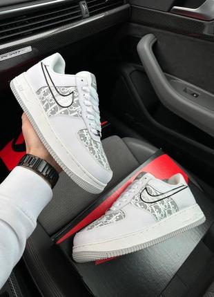 Чоловічі кросівки nike air force 1 x dior white grey