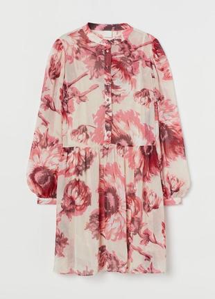 Повітряне плаття із шифону з квітковим принтом h&amp;m шифонова сукня3 фото