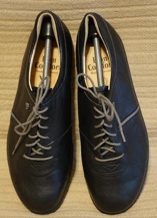 Легкие черные ортопедические фирменные кожаные туфли finn comfort германия 7.4 фото