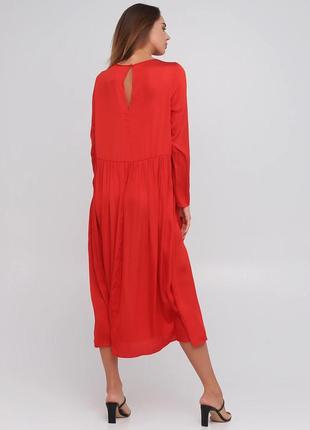Актуальное трендовое платье макси, кэжуал, красная р 442 фото
