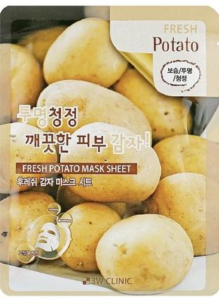 Маска для лица clinic fresh potato mask sheet с экстрактом картофеля1 фото