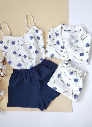 Пижама ночнушка халат муслин