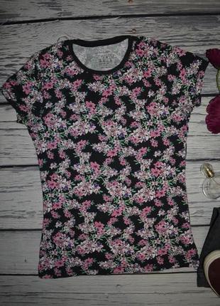 10/s-м фирменная стильная женская футболка с цветочным принтом atmosphere4 фото