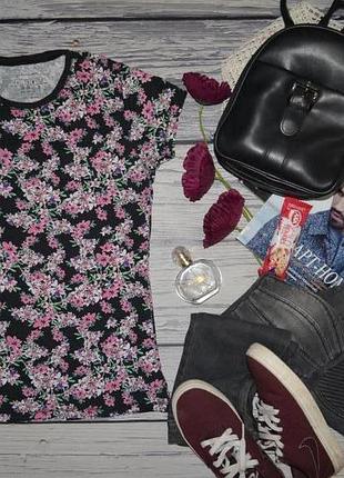 10/s-м фирменная стильная женская футболка с цветочным принтом atmosphere