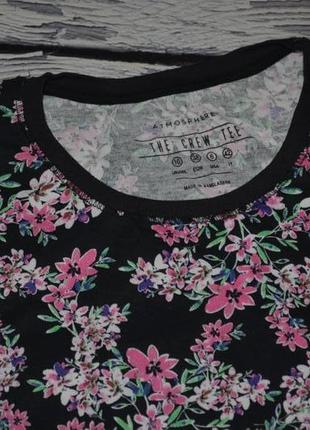 10/s-м фирменная стильная женская футболка с цветочным принтом atmosphere5 фото