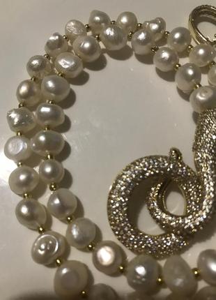 Ожерелье из жемчуга кассуми (толстовой слой перламутра) с роскошной ювелирной застежкой