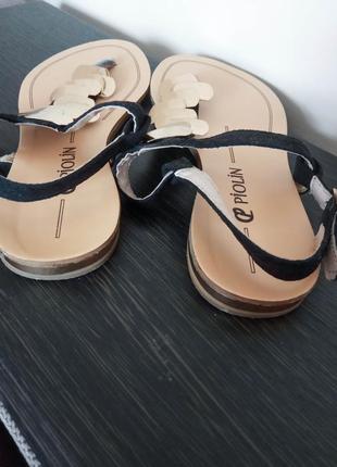 Женские открытые сандалии на ремешках piolin 36 замшевые летние босоножки с ремешками черные золотые лето4 фото