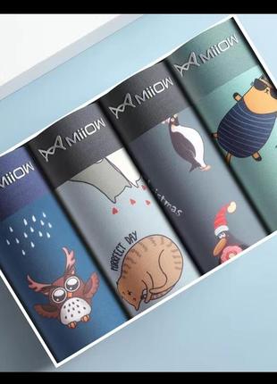 Мужские трусы miiow. оригинал. мужское нижнее бельё. 4 шт.