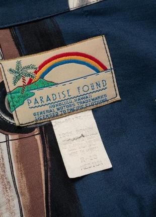 Paradise found vintage hawaiian shirt мужская рубашка гавайка10 фото