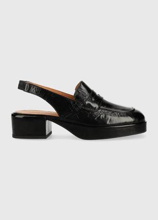 Шкіряні туфлі jonak valere cuir brillant жіночі колір чорний каблук блок 3400140, 36, 37, 38, 39, 40, 41