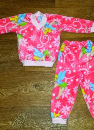 Пижама для девочки махровая на рост 68-74 см