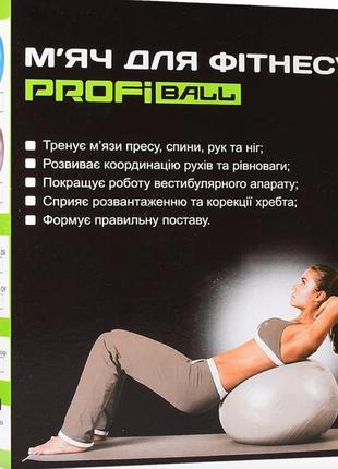 М'яч для фітнесу гімнастичний глянцевий profiball 75 см (m 0277)5 фото