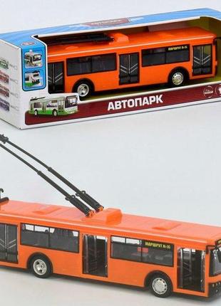Троллейбус игрушечный инерционный 9690в оранжевый