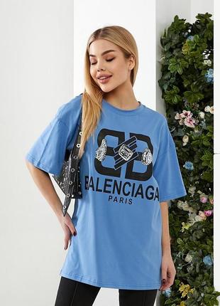 Женская футболка оверсайз valenciaga джинс s-xl