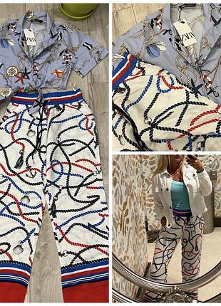 Продам летний набор, топ zara, облегчённые брючки