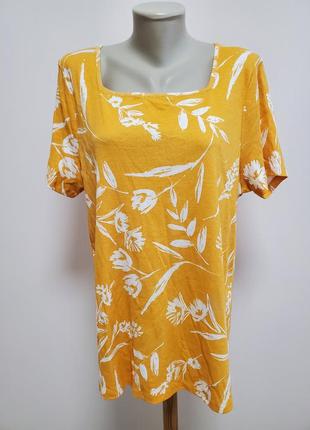 Красивая брендовая трикотажная коттоновая блузка большого размера1 фото