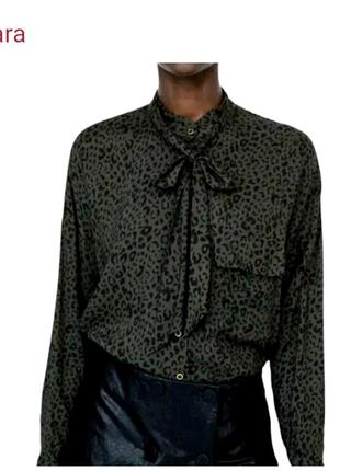 Zara новая рубашка леопардовый принт
