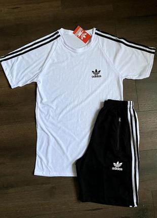 Чоловічий комплект футболка+шорти adidas summer w&b2 фото